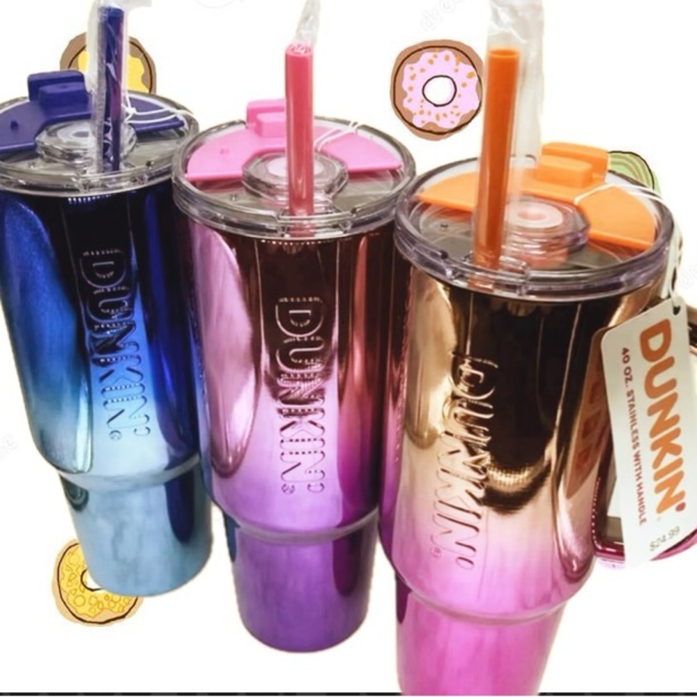 Dunkin’s Ombré Metallic Tumbler Set - Blue, Purple, and Gold